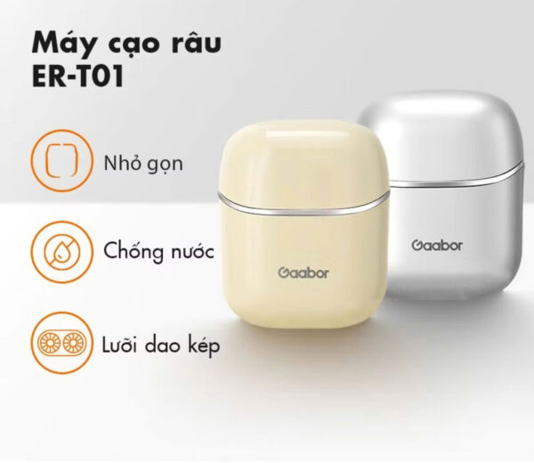 Gaabor Máy cạo râu ER-T01A, lưỡi dao 3D ôm vòng, chống nước IPX7 cạo khô & ướt - Hình ảnh 8